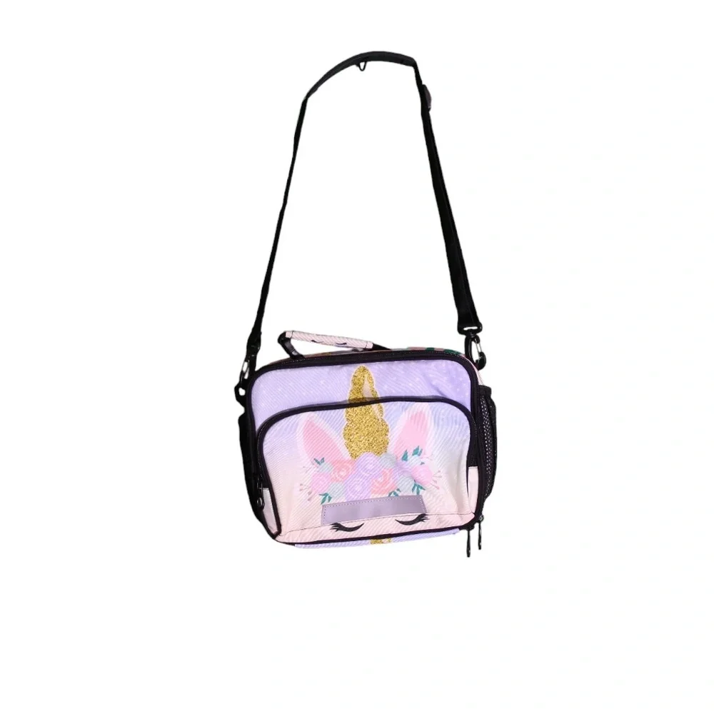 Unicorn Floral‎ Stars Lunch Bag with Removable Adjustable Shoulder Strap